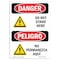 Signmission OSHA Danger Sign, Do Not Stand Here Bilingual, 5in X 3.5in Decal, 3.5" W, 5" L, Bilingual Spanish OS-DS-D-35-VS-1165 - alternate 1